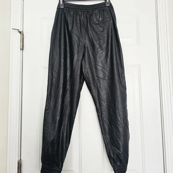Aritzia Babaton Faux Leather Pants Womens Size 6 Black Ankle